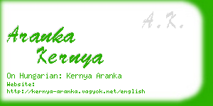 aranka kernya business card